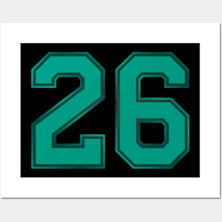 26 || Soortswear || Number || Green Posters and Art